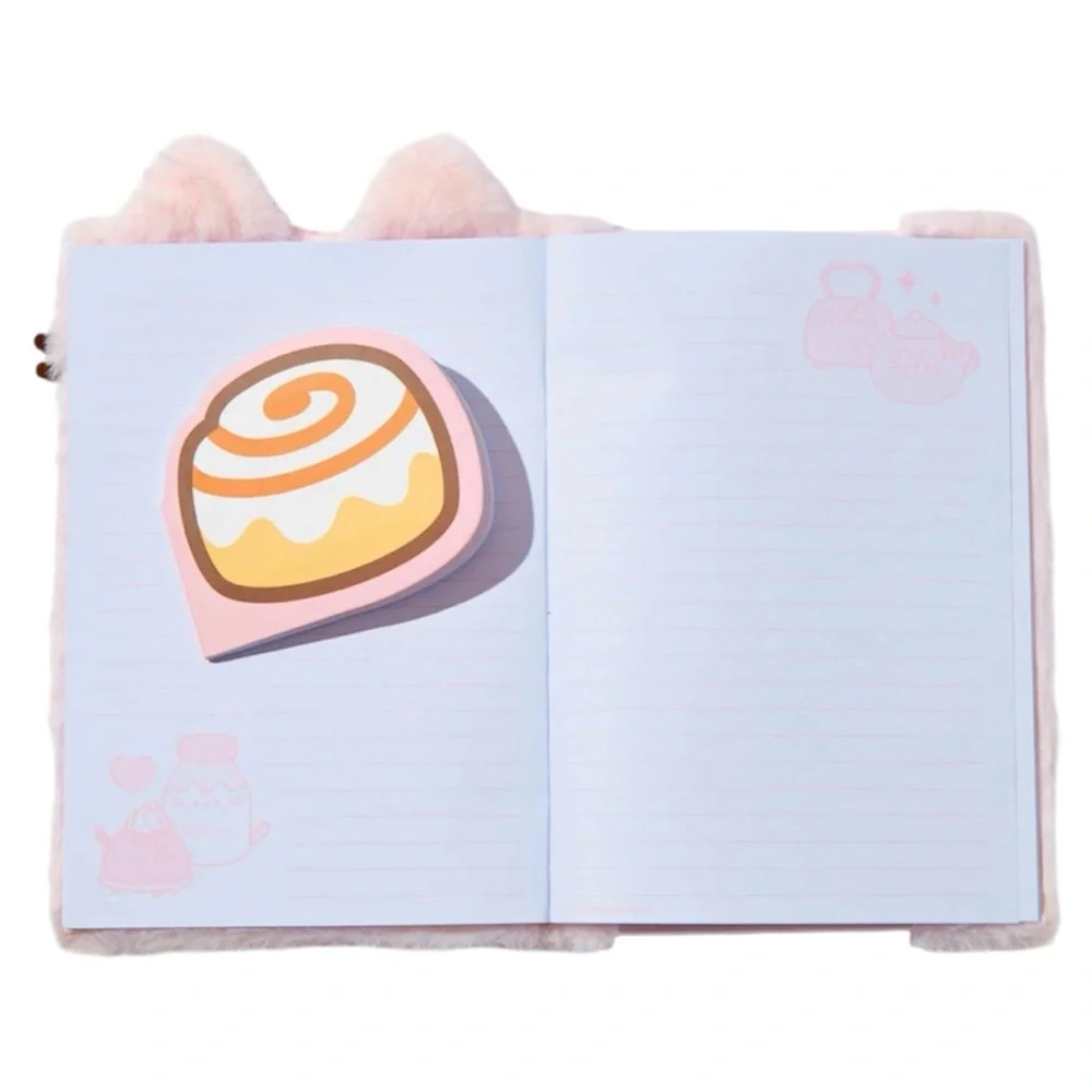 Pusheen The Cat Pink Furry Notebook & Notepad Set - NWT